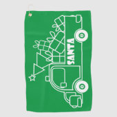 Outline Kerst truck Santa auto side uitzicht Golfhanddoek (Voorkant)