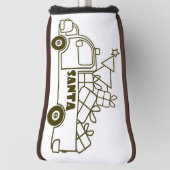 Outline Kerst truck Santa auto side uitzicht Golfheadcover (Draai 90)