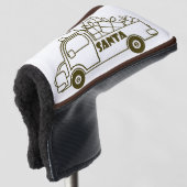 Outline Kerst truck Santa auto side uitzicht Golfheadcover (3/4 voorkant)
