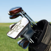 Outline Kerst truck Santa auto side uitzicht Golfheadcover (Insitu)