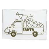 Outline Kerst truck Santa auto side uitzicht Kussensloop (Achterkant)