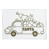 Outline Kerst truck Santa auto side uitzicht Kussensloop (Voorkant)