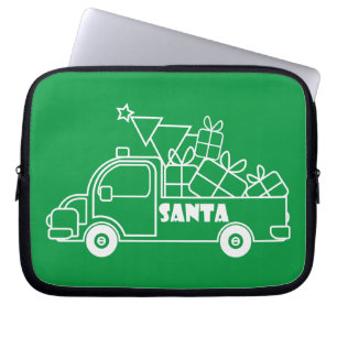Outline Kerst truck Santa auto side uitzicht Laptop Sleeve
