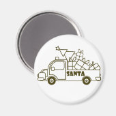 Outline Kerst truck Santa auto side uitzicht Magneet (Voorkant / Achterkant)