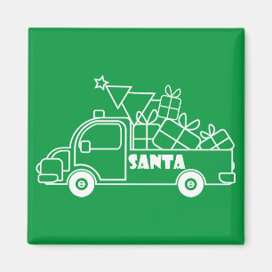 Outline Kerst truck Santa auto side uitzicht Magneet