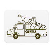 Outline Kerst truck Santa auto side uitzicht Magneet (Horizontaal)