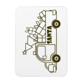 Outline Kerst truck Santa auto side uitzicht Magneet (Verticaal)