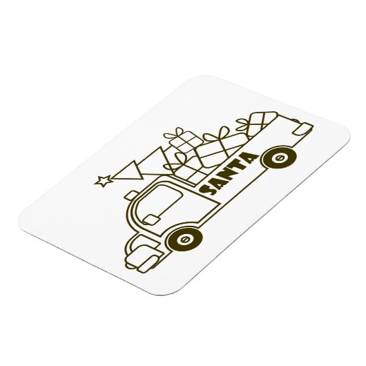 Outline Kerst truck Santa auto side uitzicht Magneet (Linkerzijde)