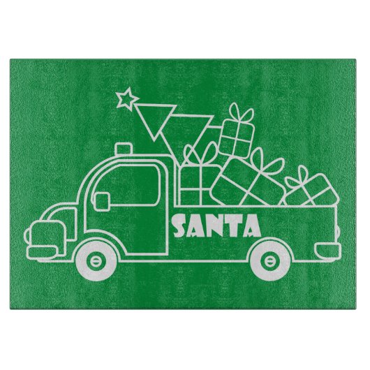 Outline Kerst truck Santa auto side uitzicht Snijplank (Voorkant)