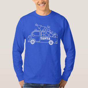 Outline Kerst truck Santa auto side uitzicht T-shirt
