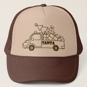 Outline Kerst truck Santa auto side uitzicht Trucker Pet