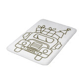 Outline Kerstmisvrachtwagen Santa auto voorzijde u Badmat (Gekanteld)