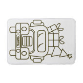 Outline Kerstmisvrachtwagen Santa auto voorzijde u Badmat (Voorkant)