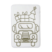 Outline Kerstmisvrachtwagen Santa auto voorzijde u Badmat (Voorkant Verticaal)