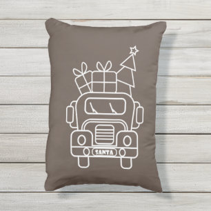 Outline Kerstmisvrachtwagen Santa auto voorzijde u Buitenkussen