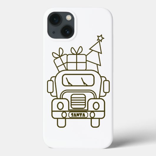 Outline Kerstmisvrachtwagen Santa auto voorzijde u Case-Mate iPhone Case (Achterkant)