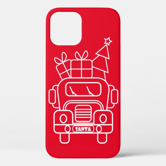 Outline Kerstmisvrachtwagen Santa auto voorzijde u Case-Mate iPhone Case (Achterkant)