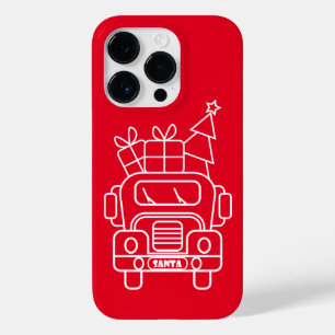 Outline Kerstmisvrachtwagen Santa auto voorzijde u Case-Mate iPhone 14 Pro Hoesje