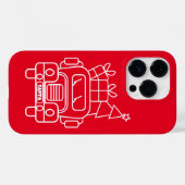 Outline Kerstmisvrachtwagen Santa auto voorzijde u Case-Mate iPhone Case (Achterkant (horizontaal))