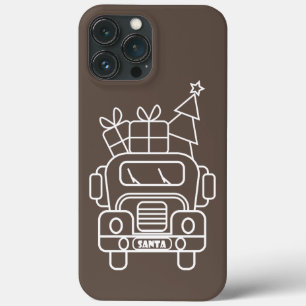 Outline Kerstmisvrachtwagen Santa auto voorzijde u Case-Mate iPhone Case