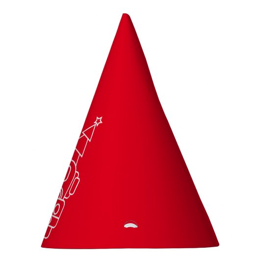 Outline Kerstmisvrachtwagen Santa auto voorzijde u Feesthoedjes (Rechts)