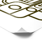 Outline Kerstmisvrachtwagen Santa auto voorzijde u Foto Afdruk (Hoek)