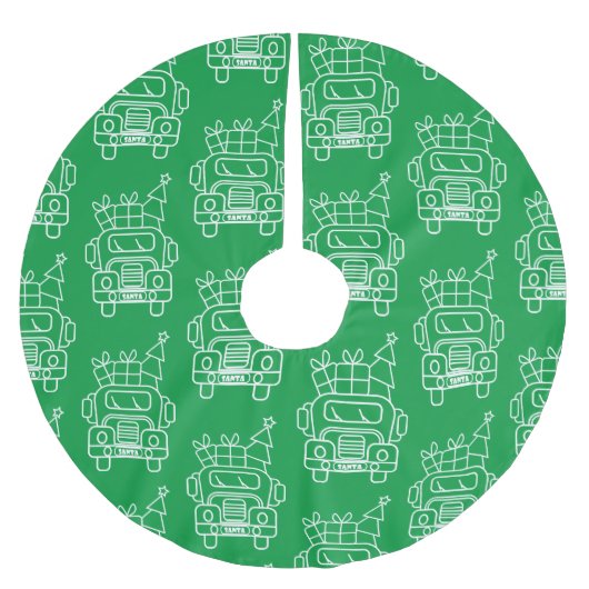 Outline Kerstmisvrachtwagen Santa auto voorzijde u Kerstboom Rok (Voorkant)