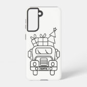 Outline Kerstmisvrachtwagen Santa auto voorzijde u Samsung Galaxy Hoesje (Achterkant)