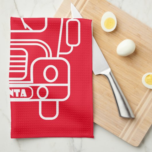 Outline Kerstmisvrachtwagen Santa auto voorzijde u Theedoek (Quarter Fold)