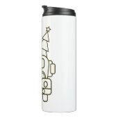 Outline Kerstmisvrachtwagen Santa auto voorzijde u Thermosbeker (Geroteerd rechts)