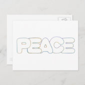 Outline Kunst - Vrede - woord in kleuren, briefkaa Briefkaart (Voorkant / Achterkant)