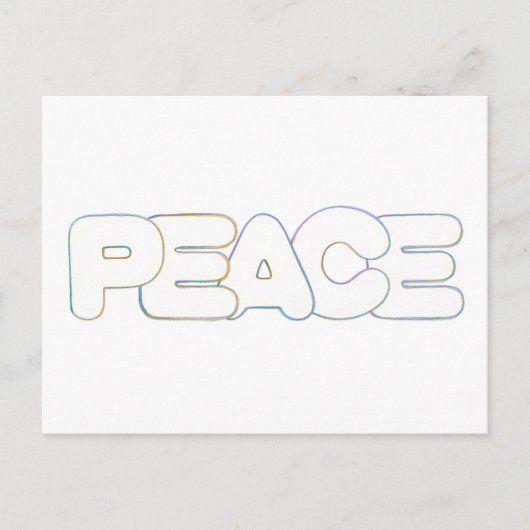 Outline Kunst - Vrede - woord in kleuren, briefkaa Briefkaart (Voorkant)