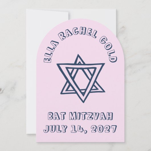 OUTLINE LETTERS STAR Arch Custom Bat Mitswa Kaart (Achterkant)