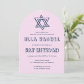 OUTLINE LETTERS STAR Arch Custom Bat Mitswa Kaart (Staand voorkant)