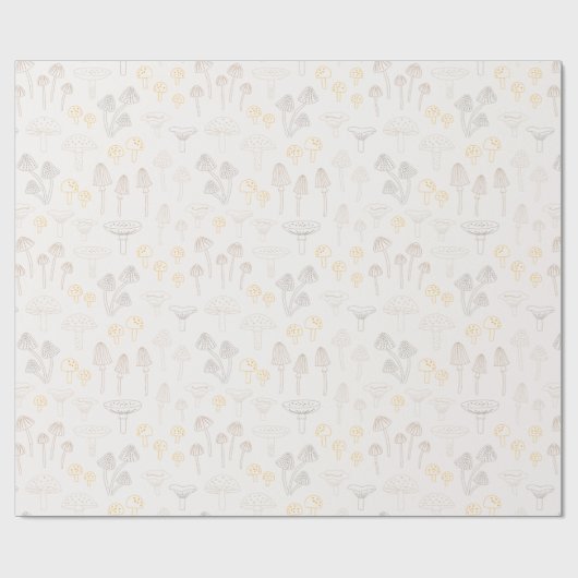 Outline Paddenstoel patroon in aardtonen Cadeaupapier (Vlak)
