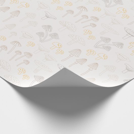 Outline Paddenstoel patroon in aardtonen Cadeaupapier (Hoek)