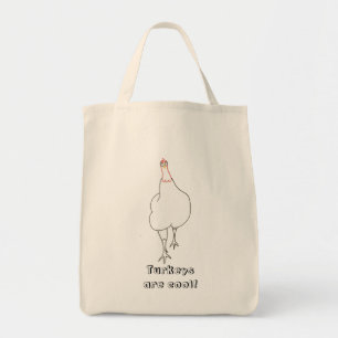 Outline Tekening Turkije Strut Kalkoenen zijn cool Tote Bag