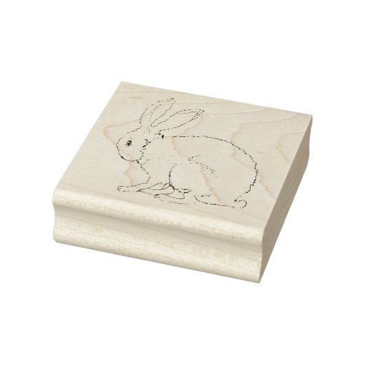 Outline Tekening van Zittend Schattige Konijnkonij Rubberstempel (Stempel)