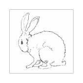 Outline Tekening van Zittend Schattige Konijnkonij Rubberstempel (Afrduk)