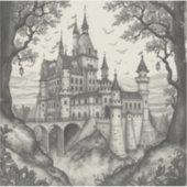 outlines of fairy tale castles and enchanted lands sticker (Voorkant)