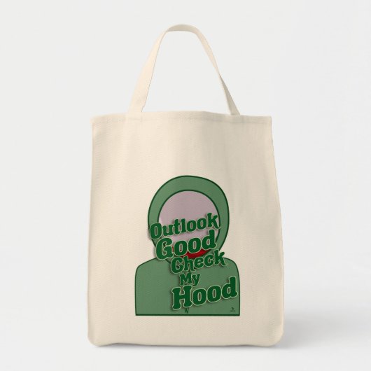 Outlook Good Check My Hood Motto Cartoon Tote Bag (Voorkant)
