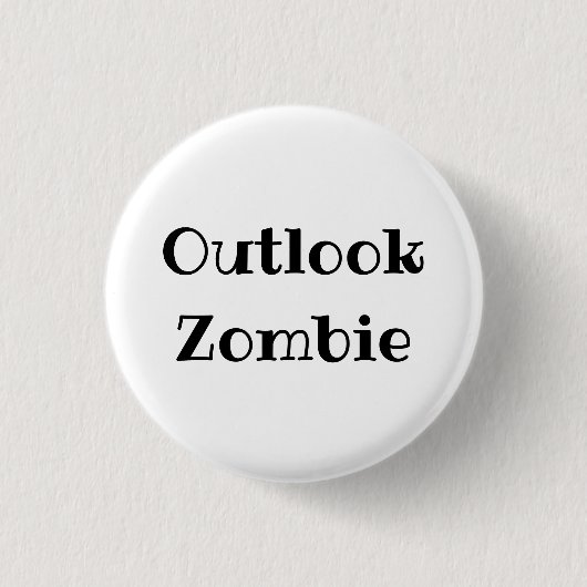 Outlook Zombie Funny Office Pinback Button (Voorkant)