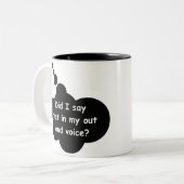 OutLoudVoice Tweekleurige Koffiemok (Voorkant links)