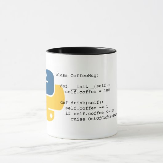 OutOfCoffeeException Python Mok (Midden)