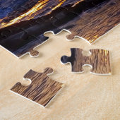 Outrigger Canoe bij zonsondergang op het Big Islan Legpuzzel (Zijkant)