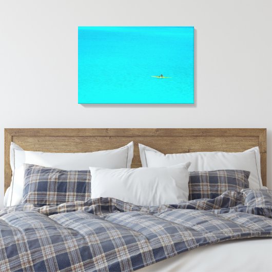 Outrigger canoe in Bora Bora canvas print (Insitu (Slaapkamer))