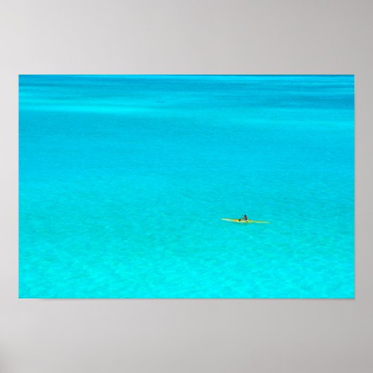 Outrigger canoe in Bora Bora poster print (Voorkant)