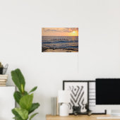 Outrigger Kano bij zonsondergang op het grote eila Poster (Thuiskantoor)