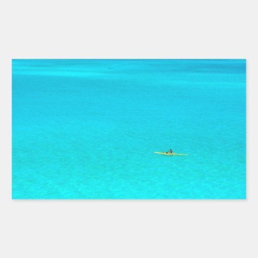 Outrigger kano in Bora Bora rechthoekige sticker (Voorkant)