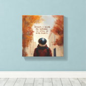 Outro Planeta (com frase) Canvas Afdruk (Insitu (Houten vloer))